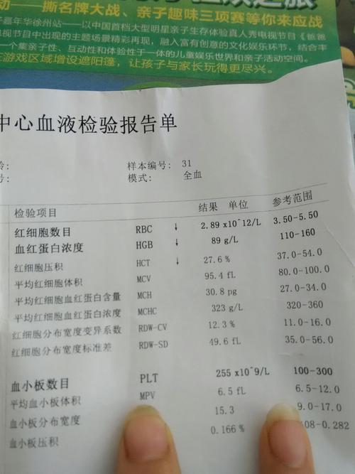 这个单子能说明宝宝贫血吗