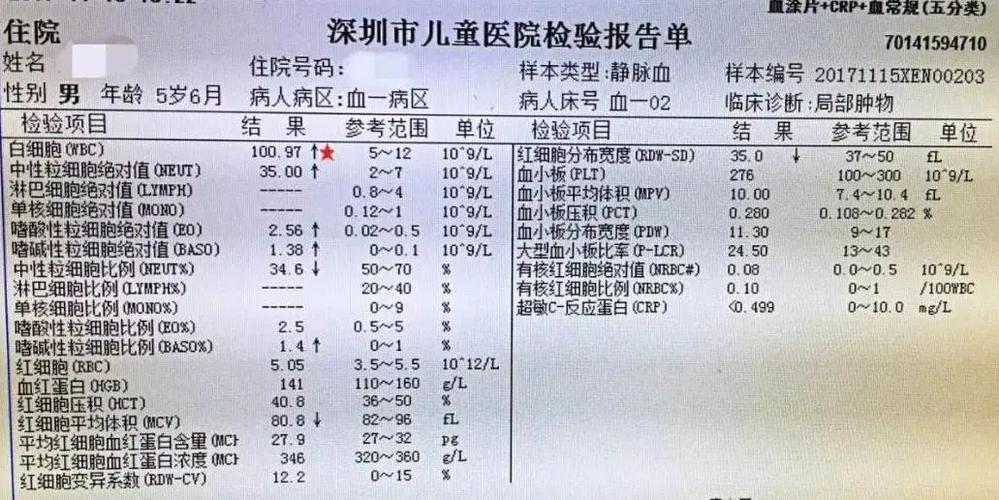 白血病血液指标哪个高？