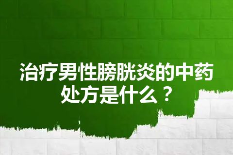 治疗男性膀胱炎的中药处方是什么？