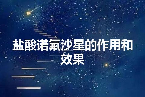 盐酸诺氟沙星的作用和效果