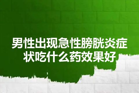 男性出现急性膀胱炎症状吃什么药效果好