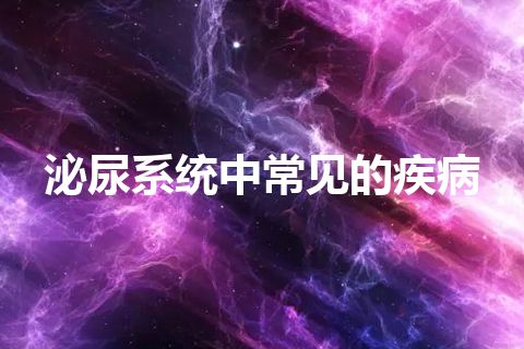 泌尿系统中常见的疾病