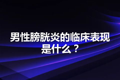 男性膀胱炎的临床表现是什么？