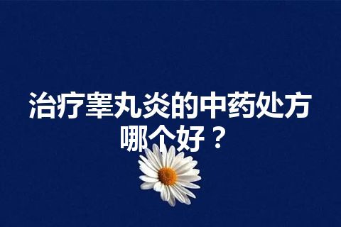 治疗睾丸炎的中药处方哪个好？