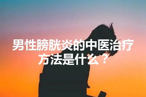 男性膀胱炎的中医治疗方法是什么？