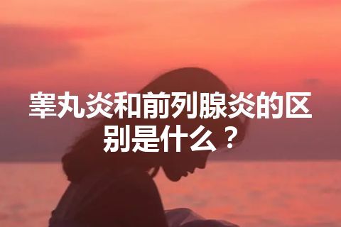 睾丸炎和前列腺炎的区别是什么？