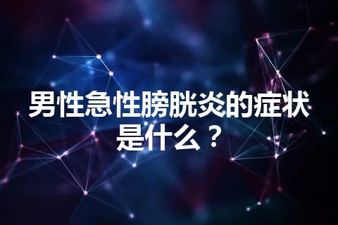 男性急性膀胱炎的症状是什么？