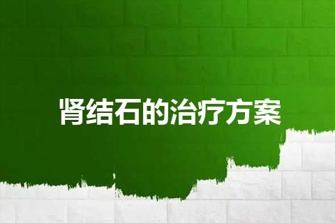 肾结石的治疗方案