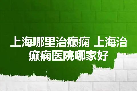 上海哪里治癫痫 上海治癫痫医院哪家好