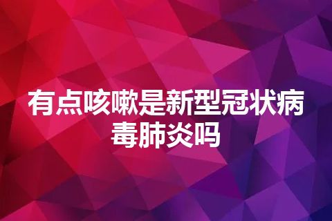 有点咳嗽是新型冠状病毒肺炎吗