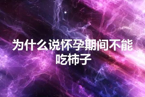 为什么说怀孕期间不能吃柿子