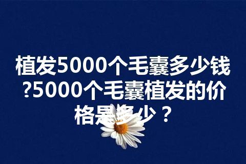 植发5000个毛囊多少钱?5000个毛囊植发的价格是多少？