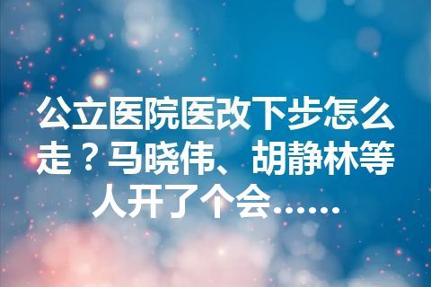 公立医院医改下步怎么走？马晓伟、胡静林等人开了个会……