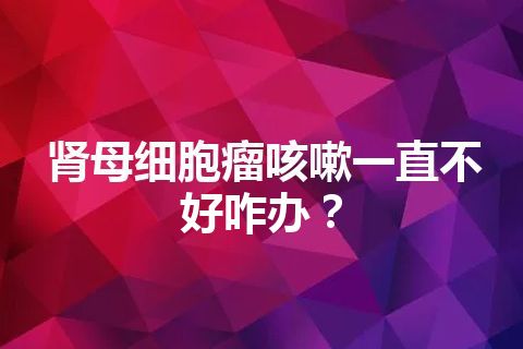 肾母细胞瘤咳嗽一直不好咋办？