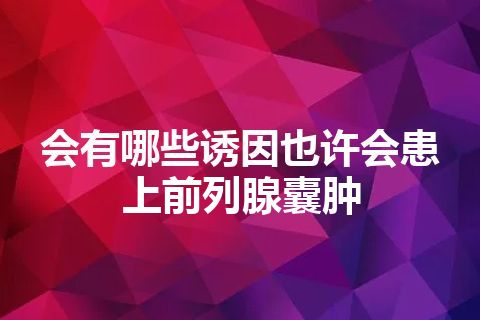 会有哪些诱因也许会患上前列腺囊肿