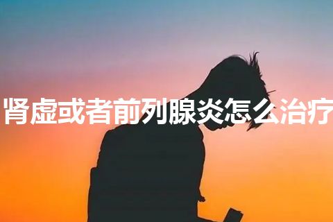 肾虚或者前列腺炎怎么治疗