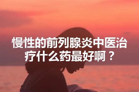 慢性的前列腺炎中医治疗什么药最好啊？