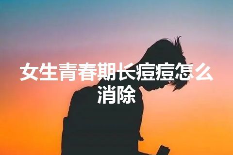 女生青春期长痘痘怎么消除