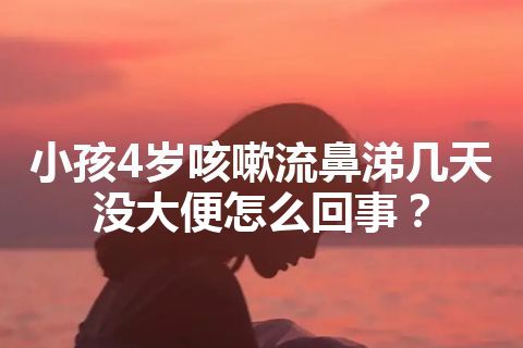 小孩4岁咳嗽流鼻涕几天没大便怎么回事？