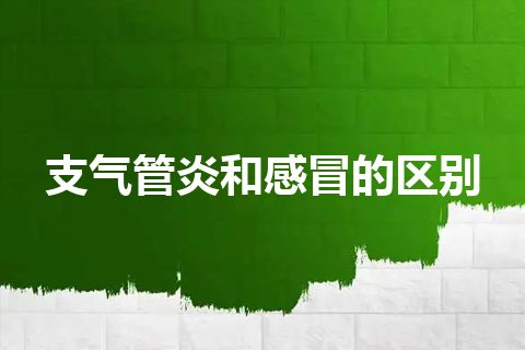 支气管炎和感冒的区别