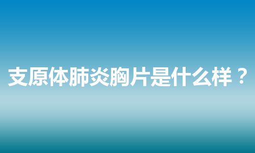 支原体肺炎胸片是什么样？