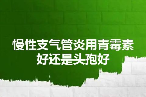 慢性支气管炎用青霉素好还是头孢好