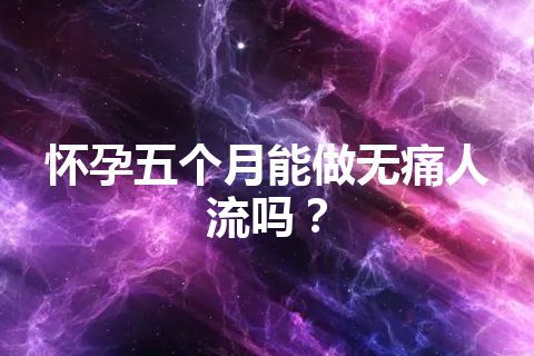 怀孕五个月能做无痛人流吗？