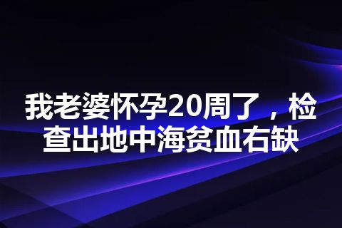 我老婆怀孕20周了，检查出地中海贫血右缺