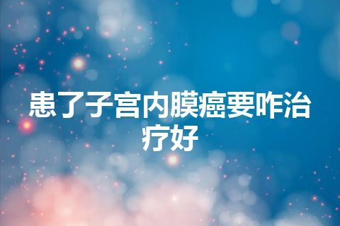 患了子宫内膜癌要咋治疗好