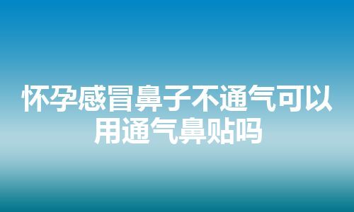 怀孕感冒鼻子不通气可以用通气鼻贴吗