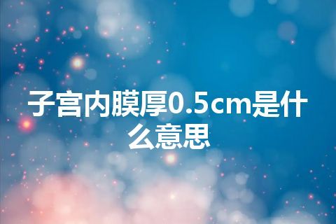 子宫内膜厚0.5cm是什么意思