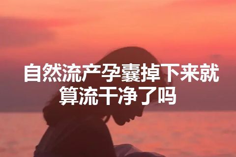 自然流产孕囊掉下来就算流干净了吗