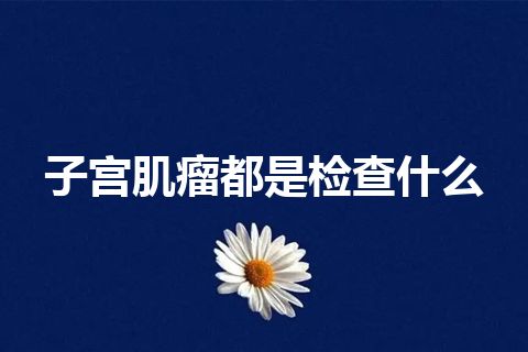 子宫肌瘤都是检查什么