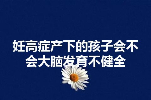 妊高症产下的孩子会不会大脑发育不健全