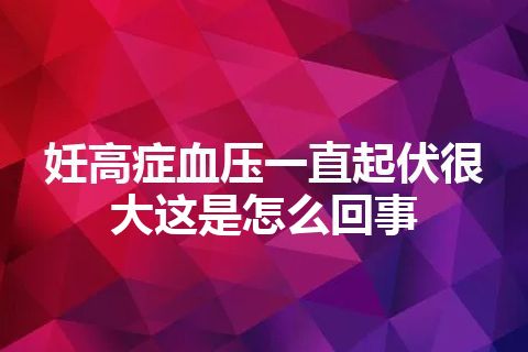 妊高症血压一直起伏很大这是怎么回事