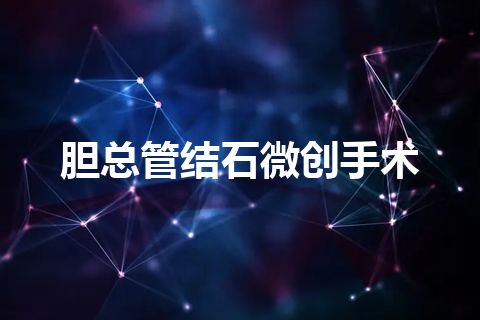 胆总管结石微创手术