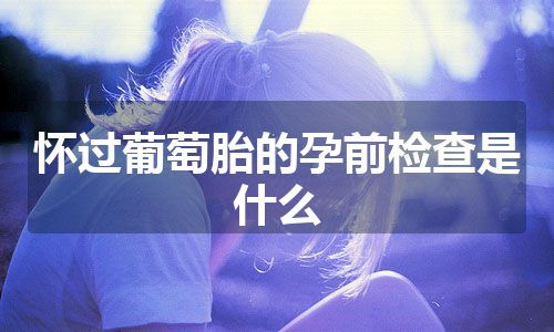 怀过葡萄胎的孕前检查是什么