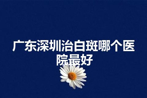 广东深圳治白斑哪个医院最好