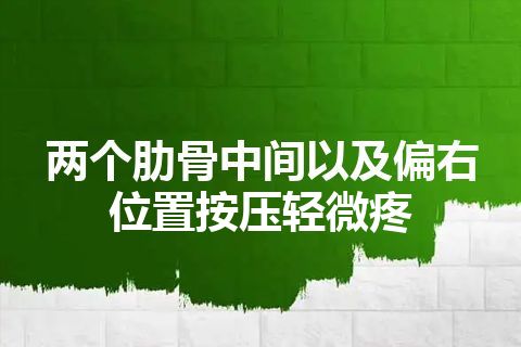 两个肋骨中间以及偏右位置按压轻微疼