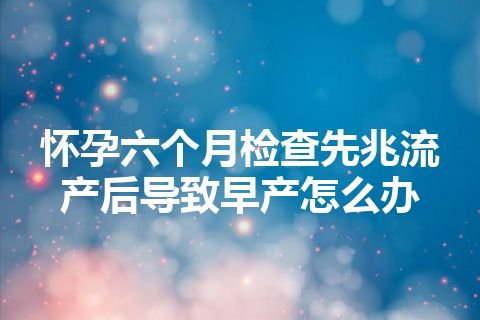 怀孕六个月检查先兆流产后导致早产怎么办