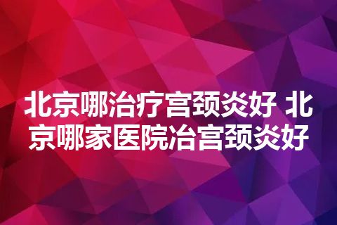 北京哪治疗宫颈炎好 北京哪家医院冶宫颈炎好