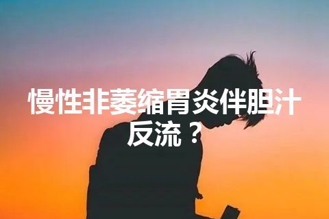 慢性非萎缩胃炎伴胆汁反流？