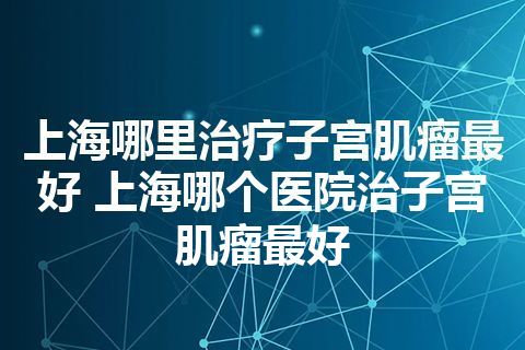 上海哪里治疗子宫肌瘤最好 上海哪个医院治子宫肌瘤最好