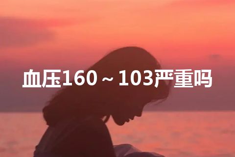 血压160～103严重吗