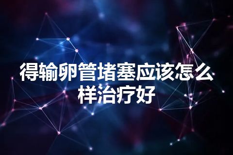 得输卵管堵塞应该怎么样治疗好