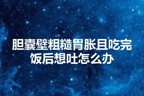 胆囊壁粗糙胃胀且吃完饭后想吐怎么办