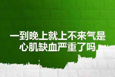 一到晚上就上不来气是心肌缺血严重了吗