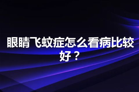 眼睛飞蚊症怎么看病比较好？