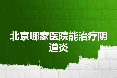 北京哪家医院能治疗阴道炎