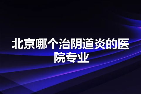 北京哪个治阴道炎的医院专业